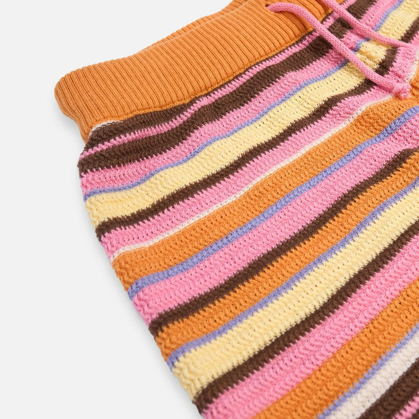 women's organic cotton shorts - orange sunset