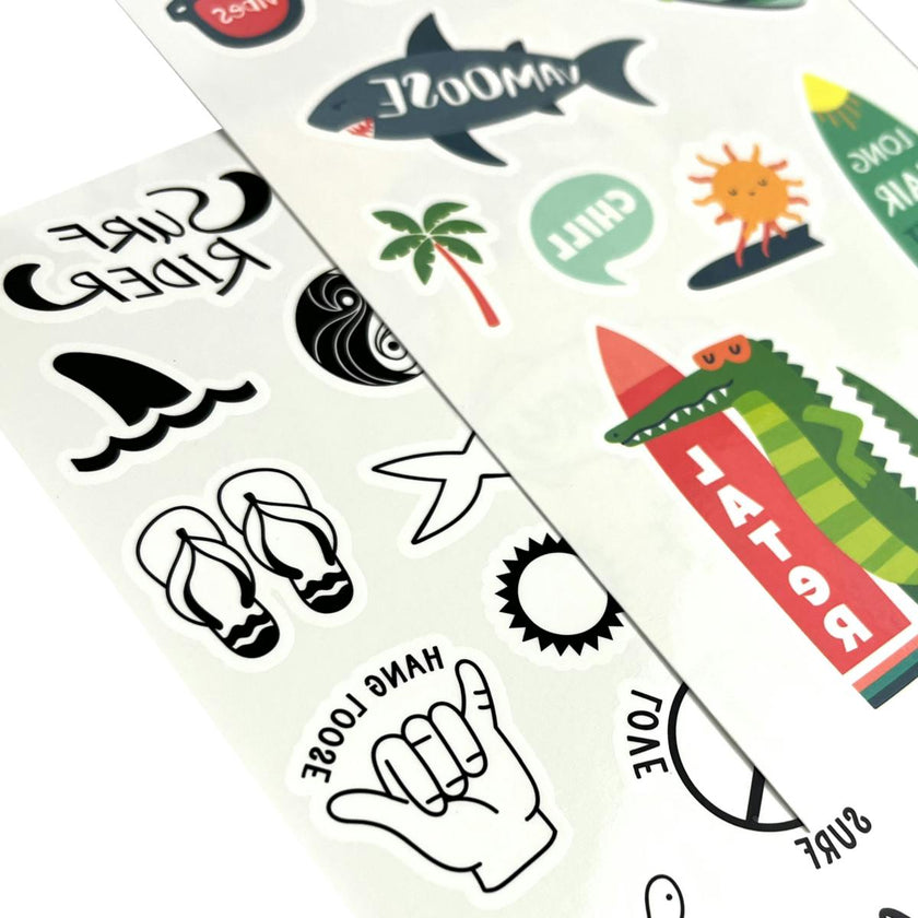 Tattoo Palooza Temporary Tattoos Mini Pack - Beach Days - 3 Sheets