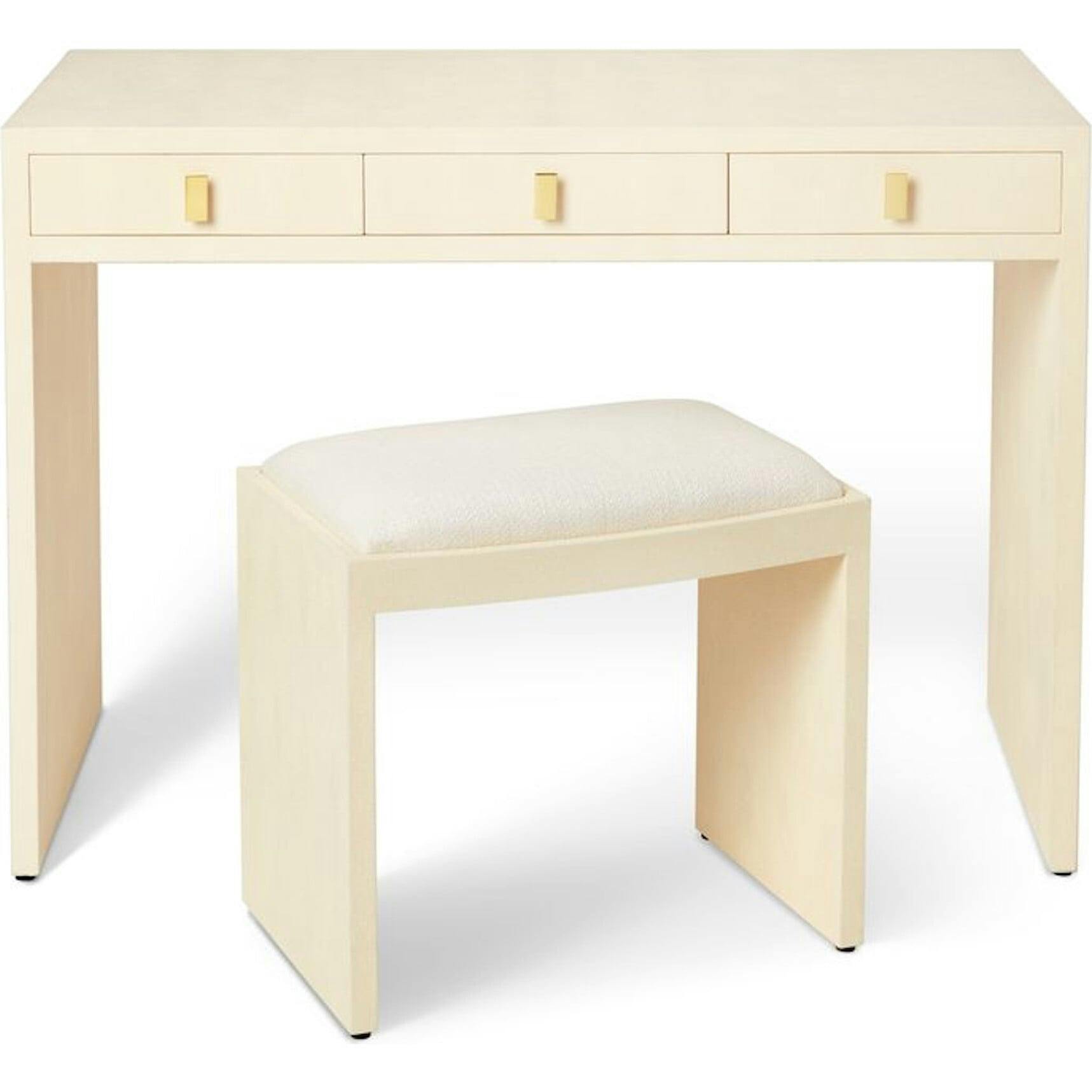 Shagreen Vanity Table and Stool Set