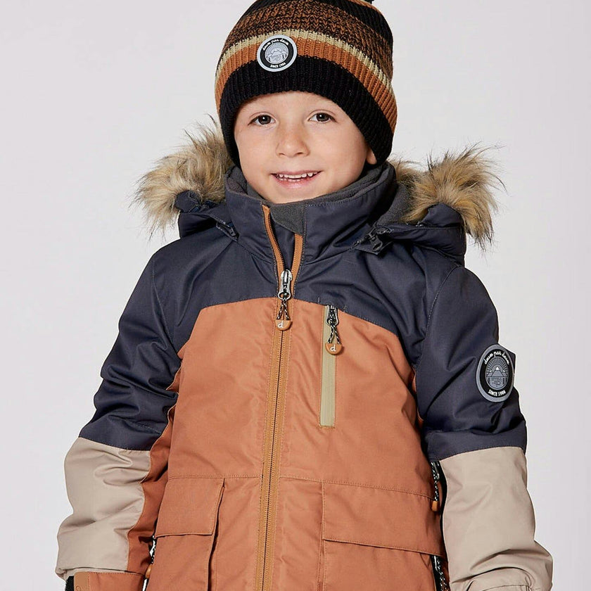 Lined Knit Pompom Hat Black And Brown