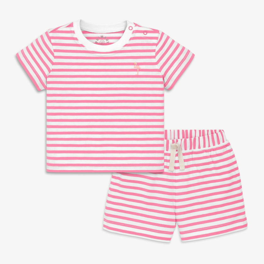 Clearance baby stripe embroidered set