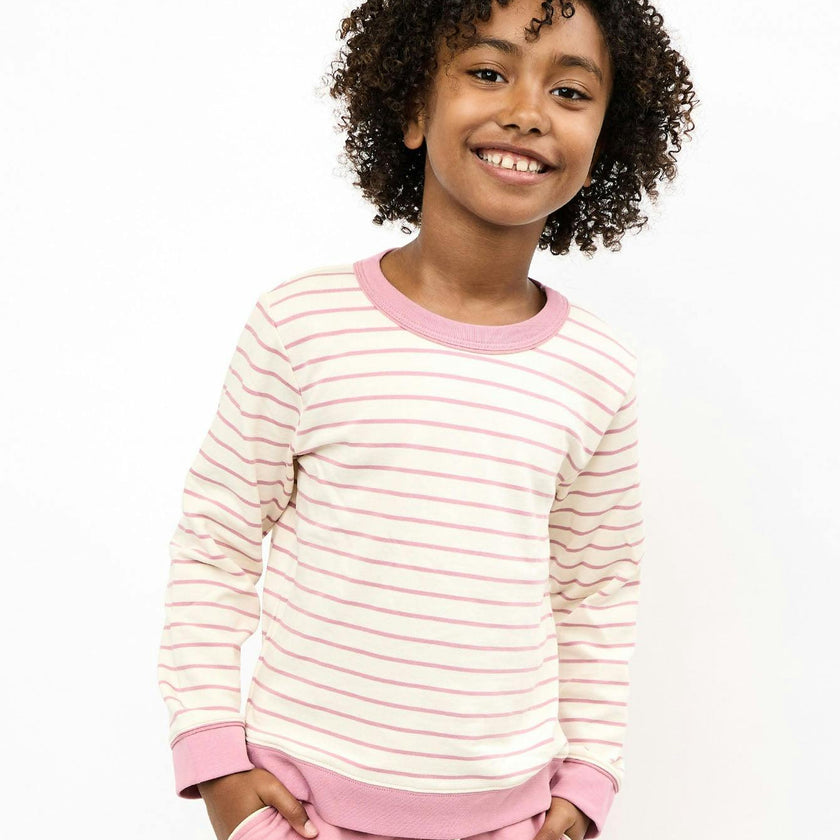 Remy Sweatshirt, Rose French Stripe