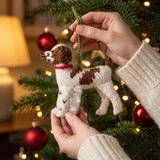Brittany Spaniel Dog Hand Knit Christmas Ornament