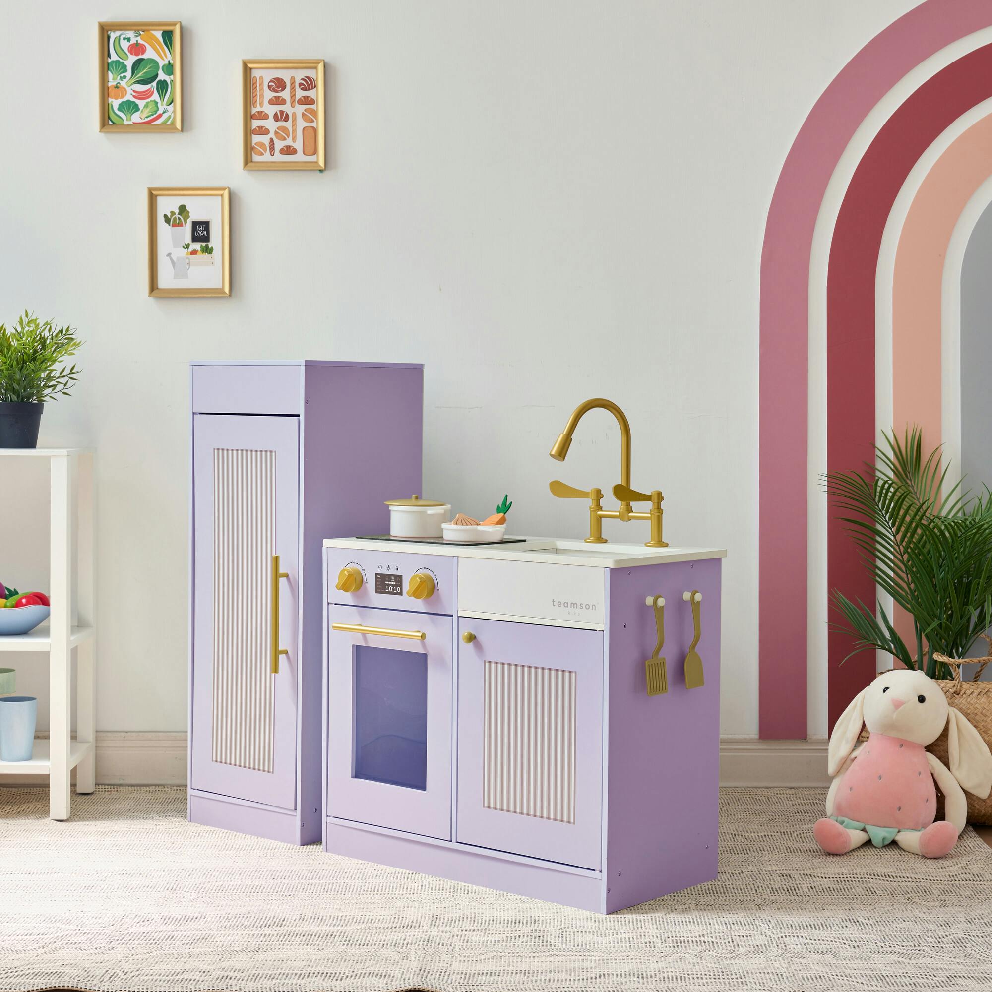 Teamson Kids Little Chef Chester Wooden Play Kitchen with 12 Accessories