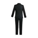 Textured Suit Set with Satin Lapels