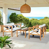 Nunzio 4-Piece Outdoor Set with Accent Pillows