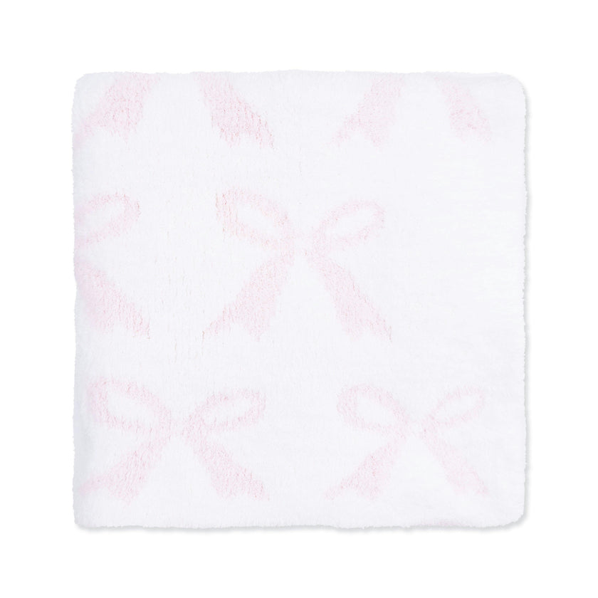 Chenille - Baby Pink Bow Blanket