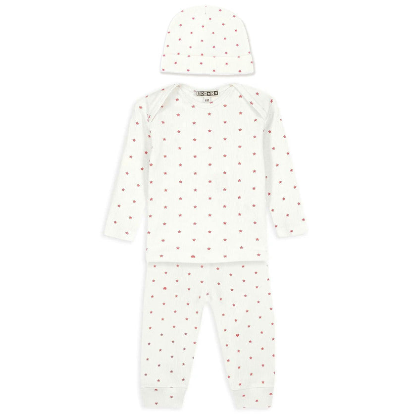 BONTON Tino Star Pajamas - Star Print Rose