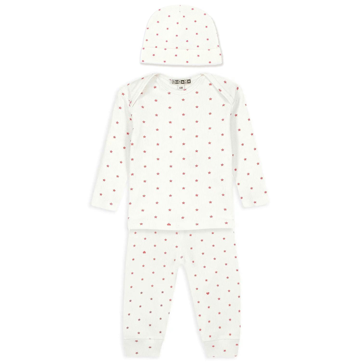 BONTON Tino Star Pajamas - Star Print Rose