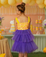Citrus Bloom Purple Tulle Party Dress, Purple
