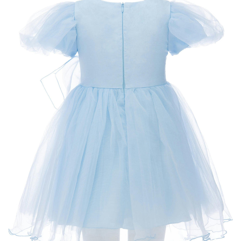 Blue Bow Organza Dress