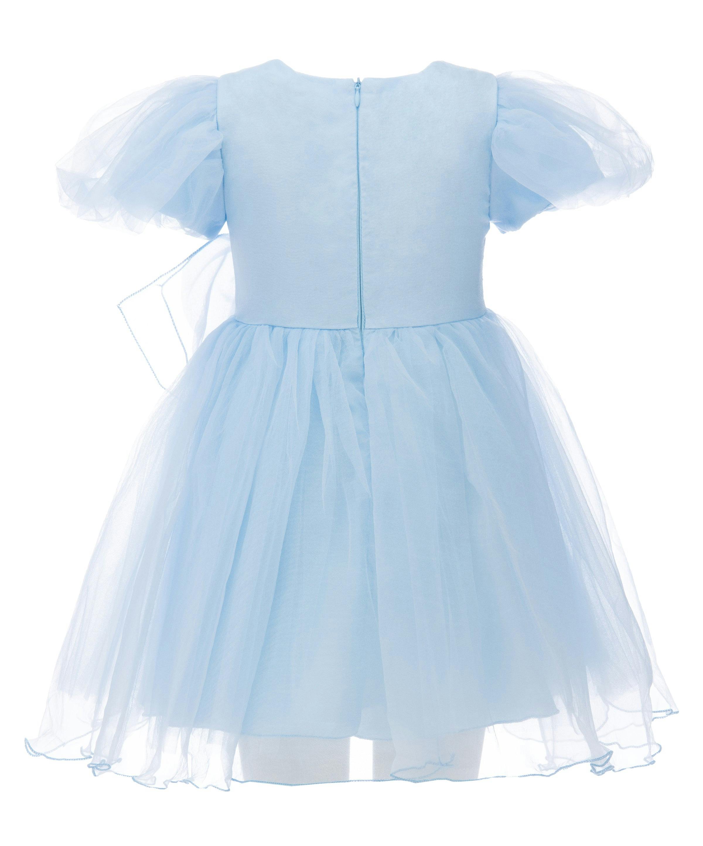 Blue Bow Organza Dress