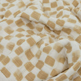 Cotton Muslin Quilted Throw - Adobe Checker