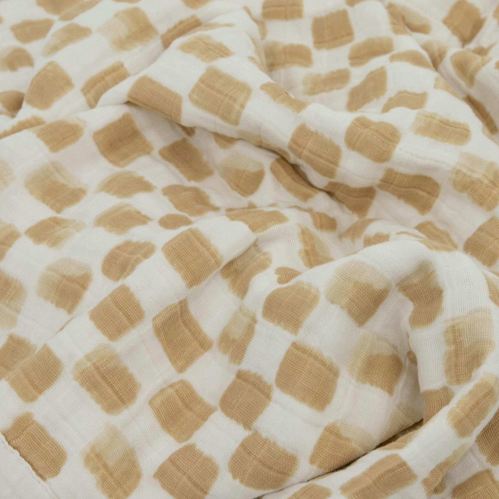 Cotton Muslin Quilted Throw - Adobe Checker
