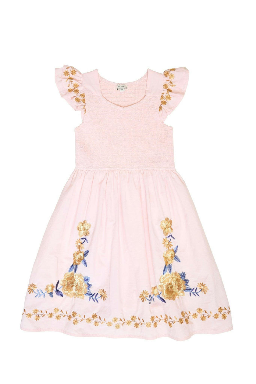 Mini Hattie Dress in Embroidered Spring Floral