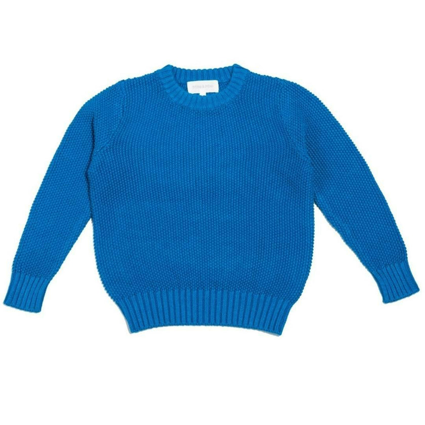 Moss Stitch Jumper | Cobalt Blue
