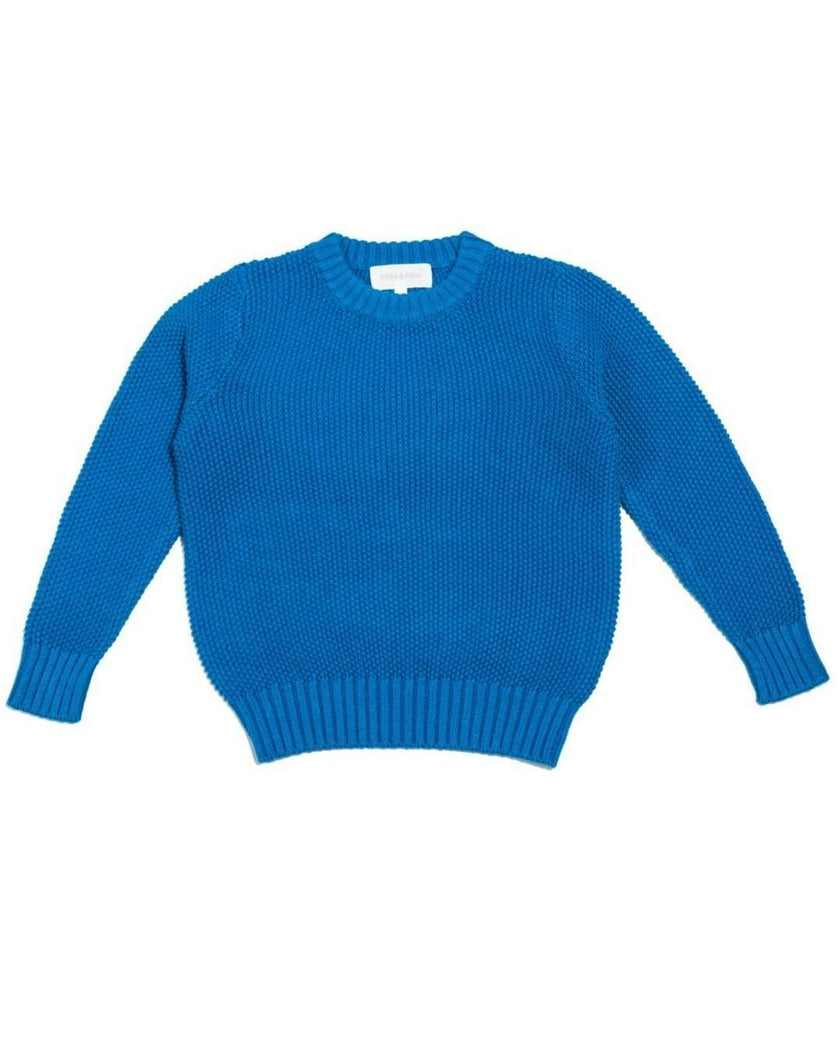 Moss Stitch Jumper | Cobalt Blue