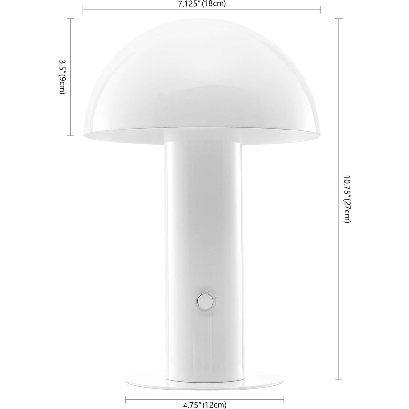 Boletus 10.75" Contemporary Bohemian Rechargeable/Cordless Iron Integrated LED Mushroom Table Lamp