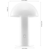 Boletus 10.75" Contemporary Bohemian Rechargeable/Cordless Iron Integrated LED Mushroom Table Lamp