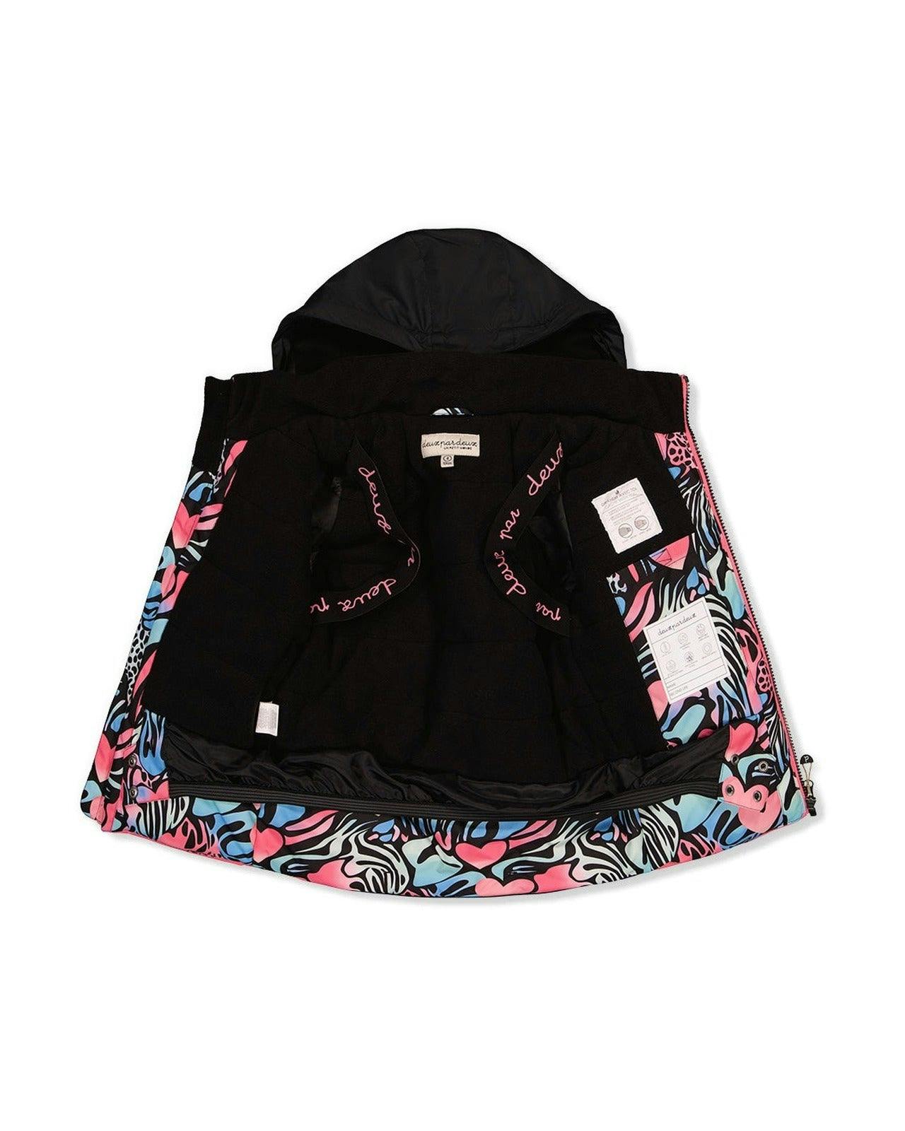 Two Piece Play Snowsuit Black Zebra Print With Black Pants