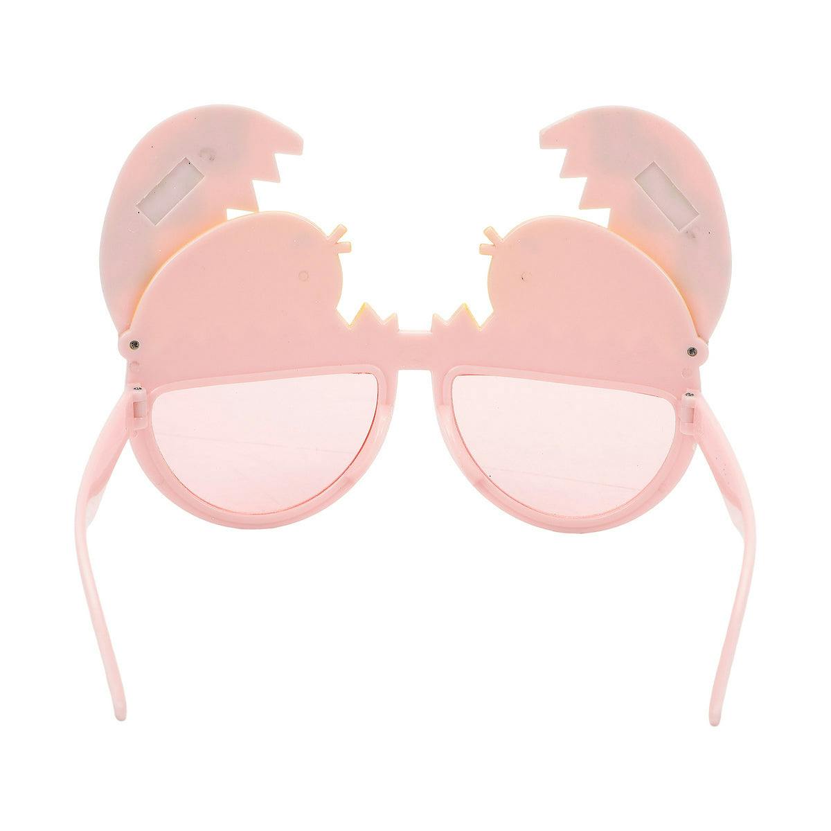 Packed Party Peek-a-Boo Chick Novelty Glasses - Pink Frames with Glitter Chick and Pastel Egg Details, Pink Lenses, and Peep This Gold Text, 5.9x3.5 Inch