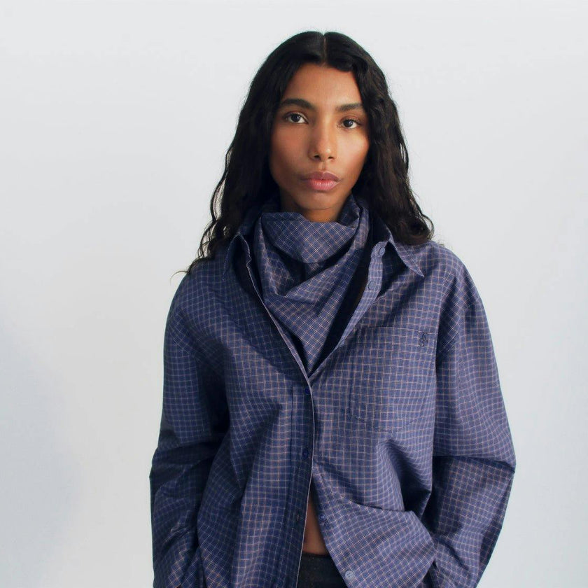 Estela Woman Neck Scarf Check