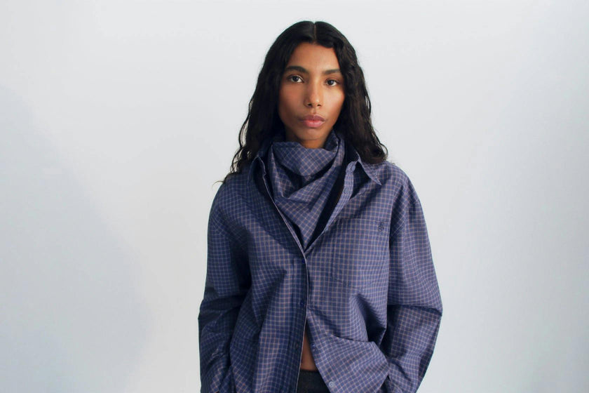 Estela Woman Neck Scarf Check