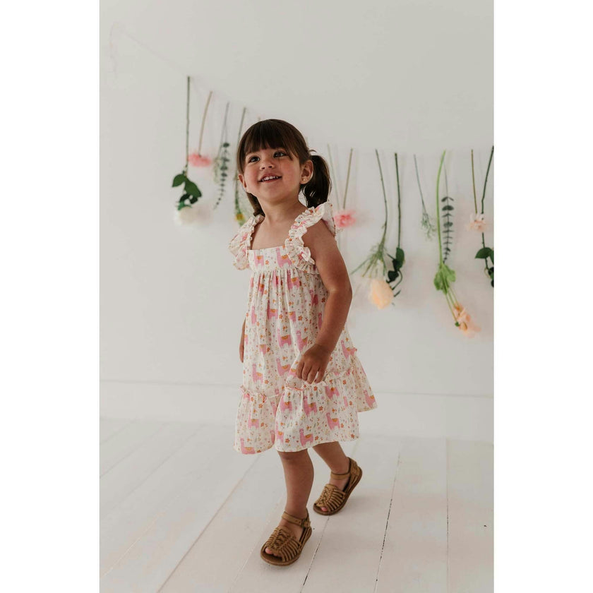 Girl's Drop-Waist Peplum Dress