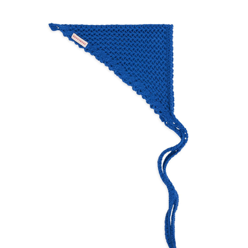 organic cotton crochete bandana - deep sea