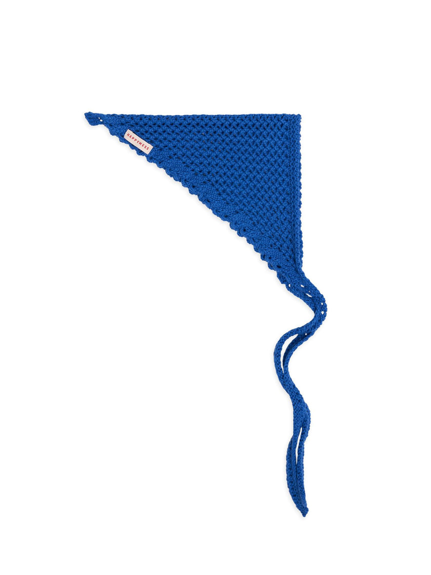 organic cotton crochete bandana - deep sea