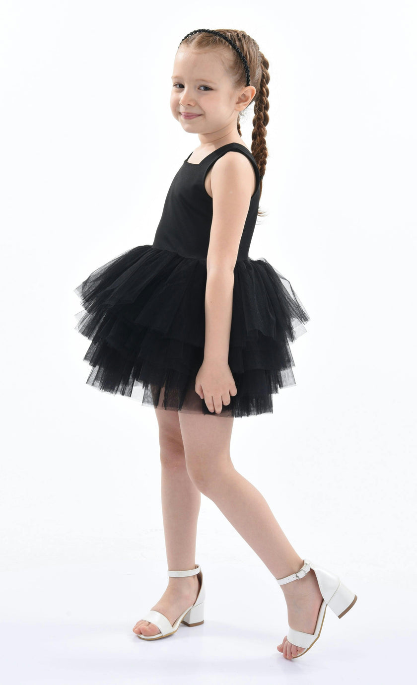 Black Solid Tutu Dress