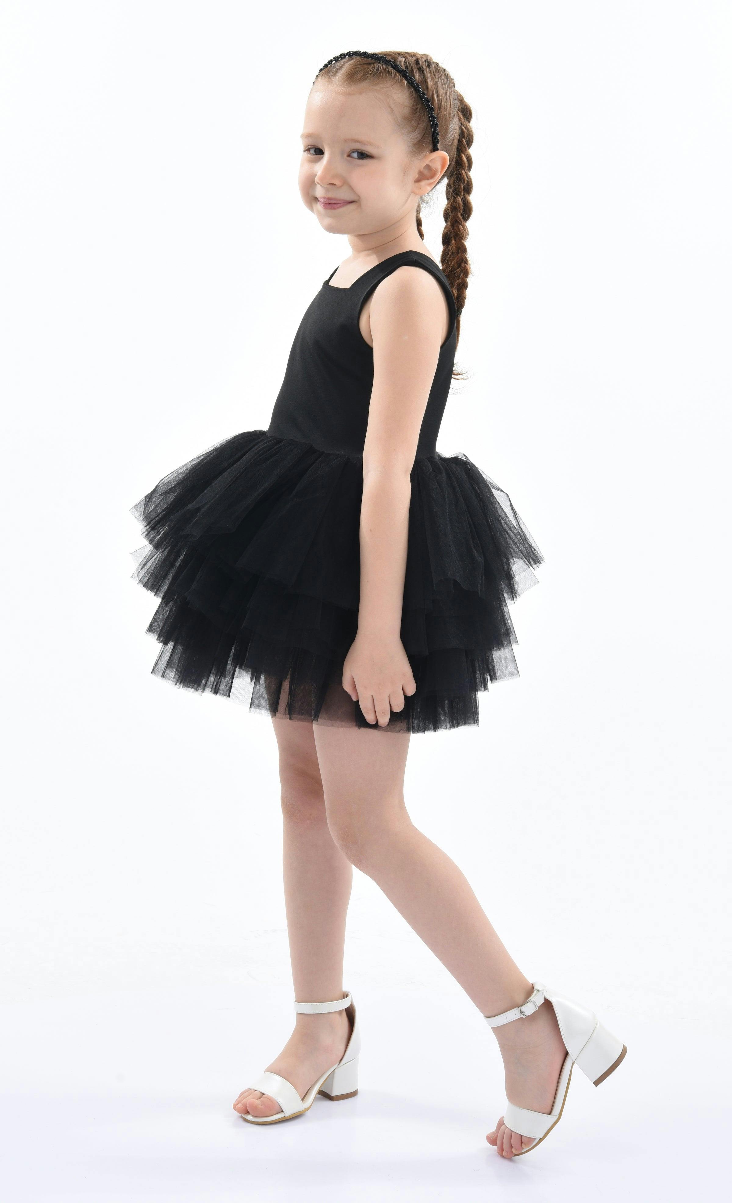 Black Solid Tutu Dress