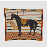 Cotton Sustainable Knit Patterned | Stripes Throw Blanket - Equestrian Cheval