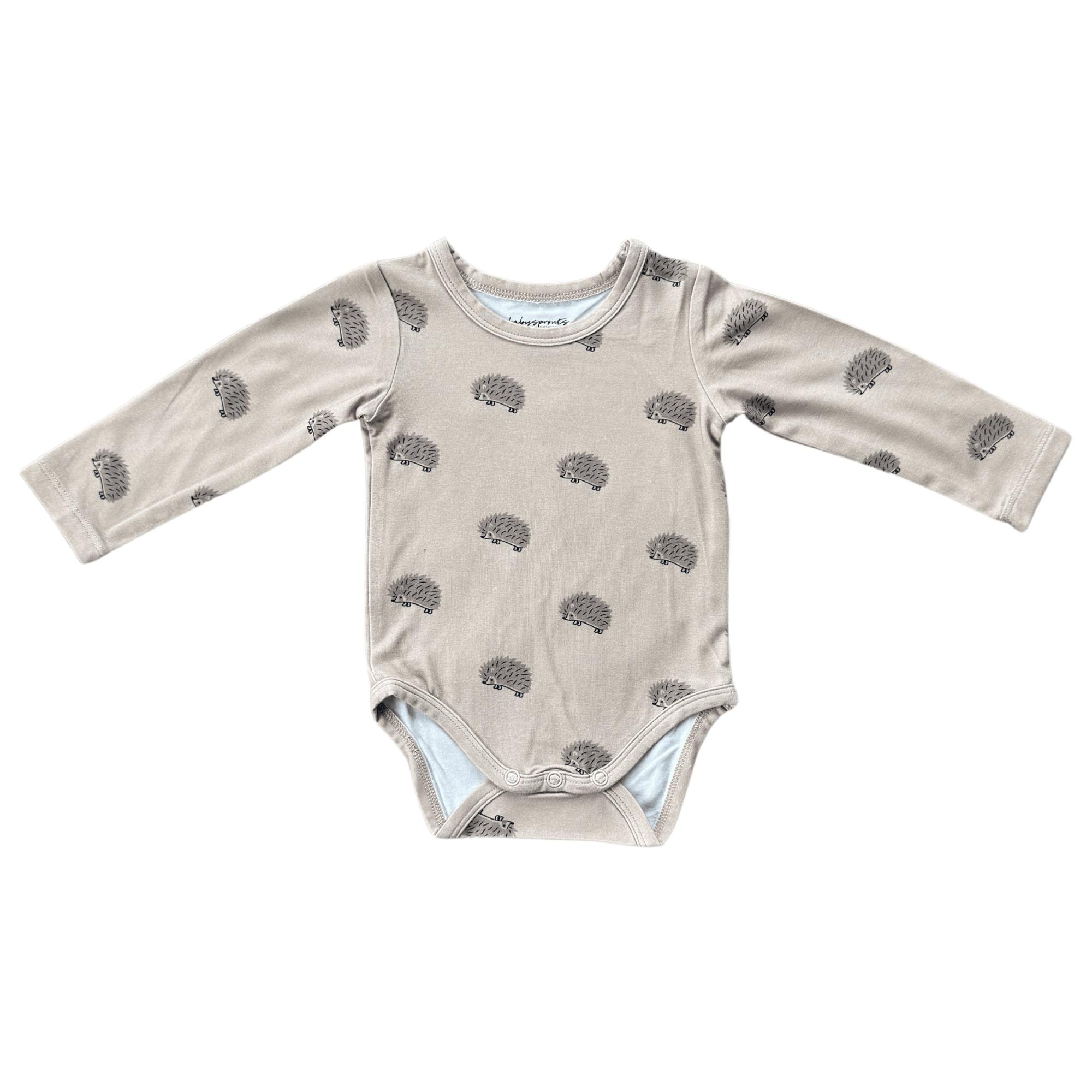 Baby Boy Long Sleeve Bodysuit in Hedgehog