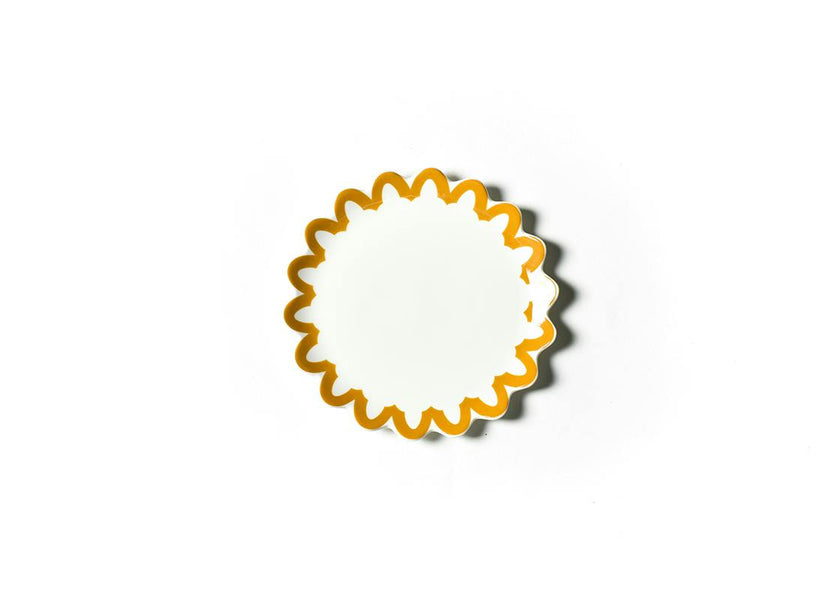 Brass Arabesque Trim Scallop Salad Plate