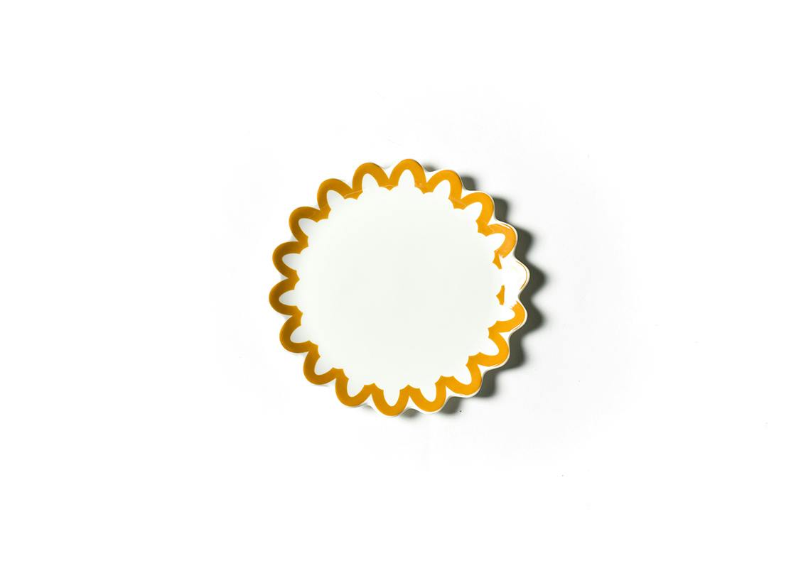 Brass Arabesque Trim Scallop Salad Plate