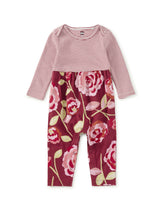 Print Mix Baby Romper, Turkish Rose