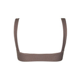 women's cocoa gingham bandeau bikini top