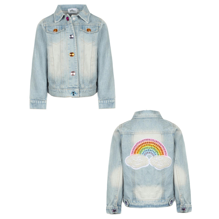 Happy Rainbow Denim Jacket