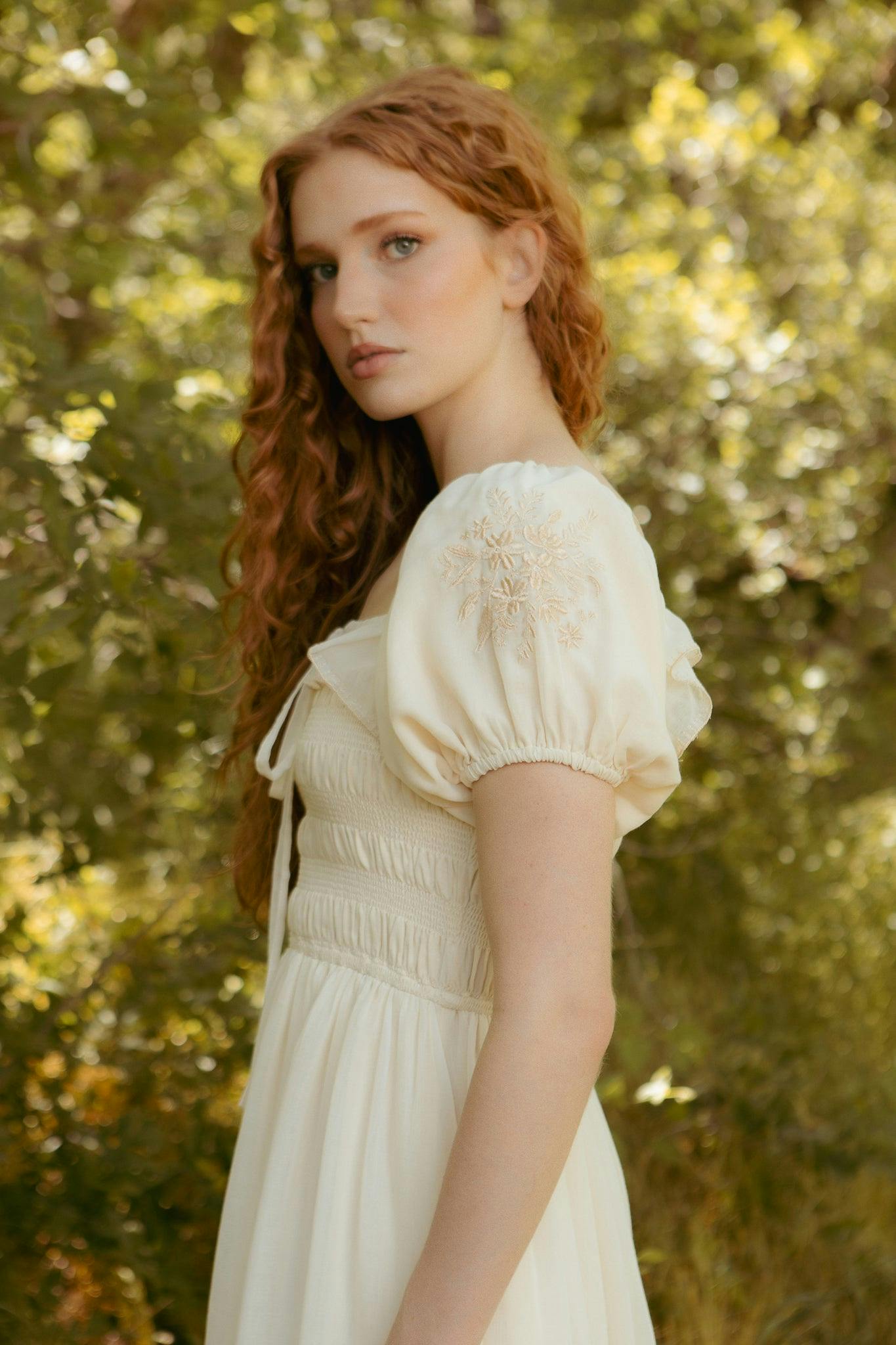 Mae Dress in Metallic Thread