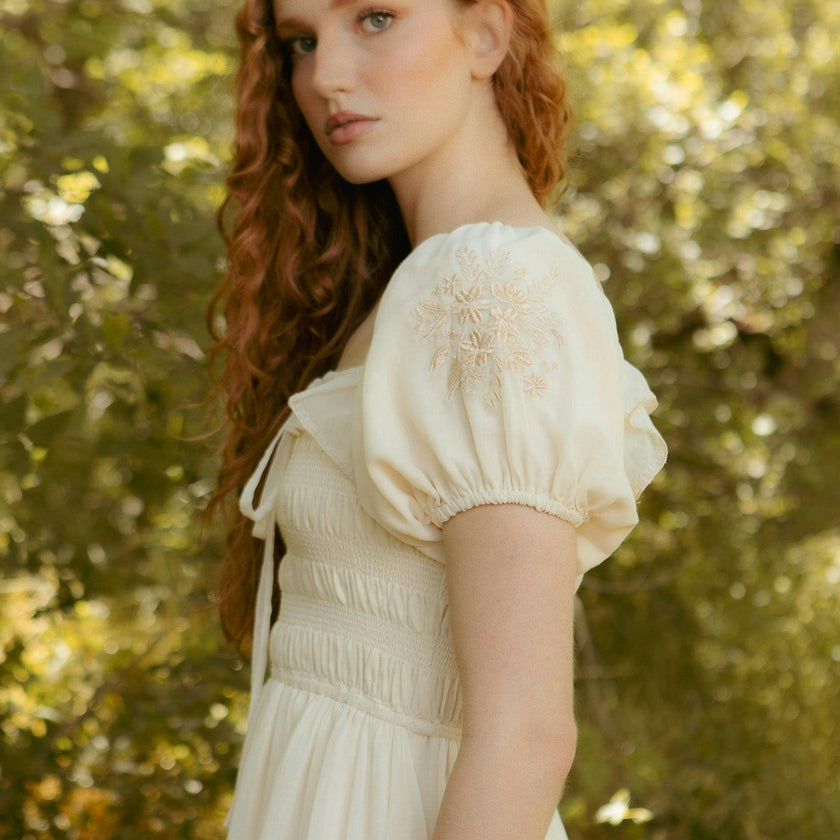 Mae Dress in Metallic Thread