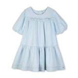 Denim Ruffled Flared Dress