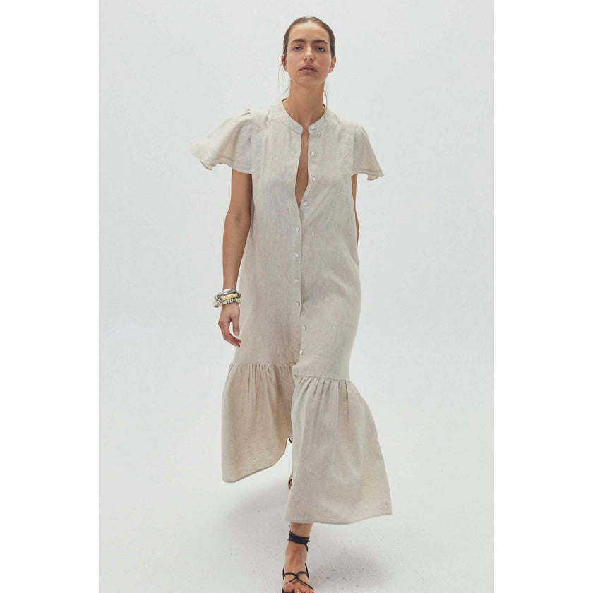 Willow Linen Dress - Natural