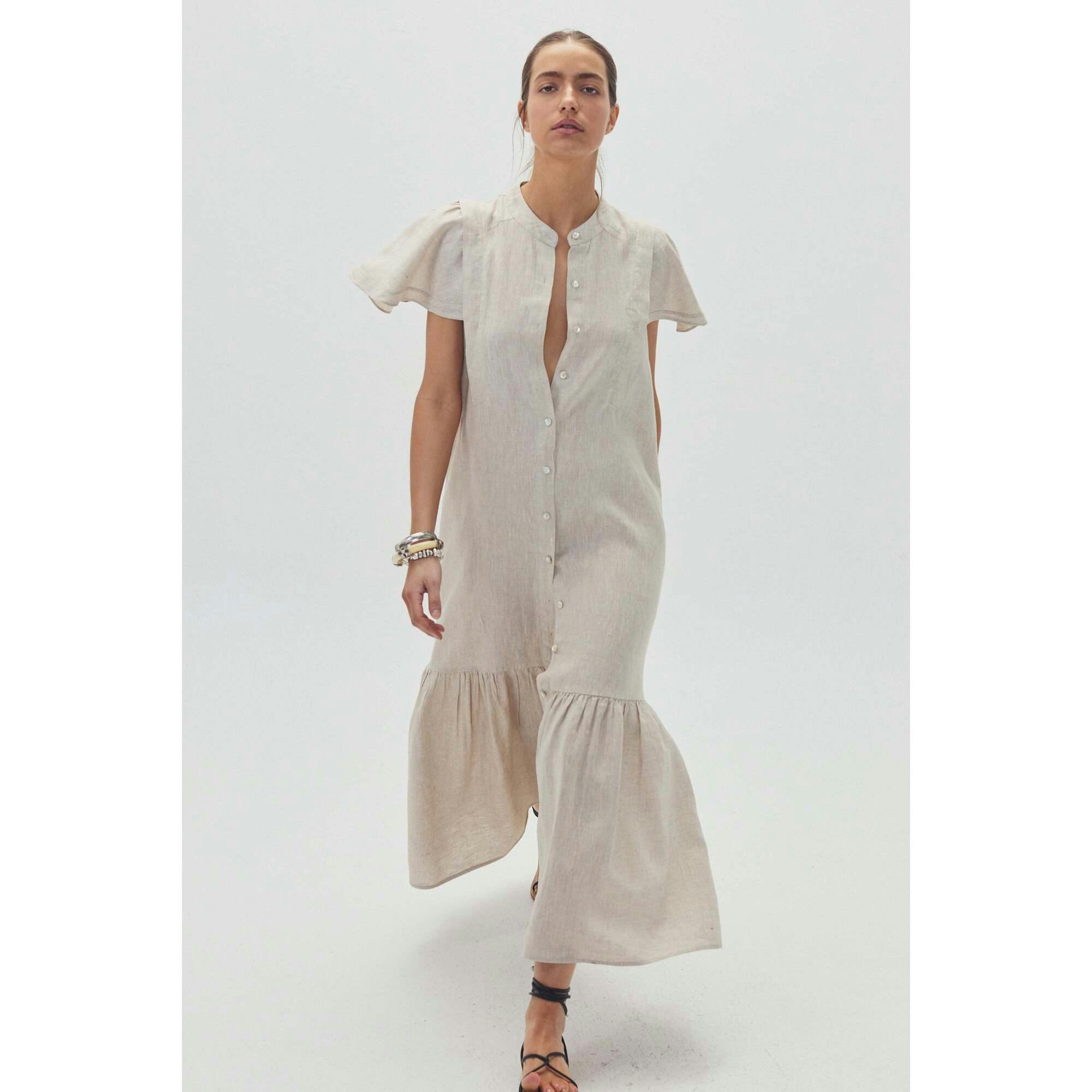 Willow Linen Dress - Natural
