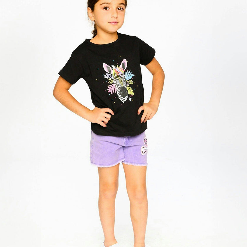 Denim Shorts With Embroidery