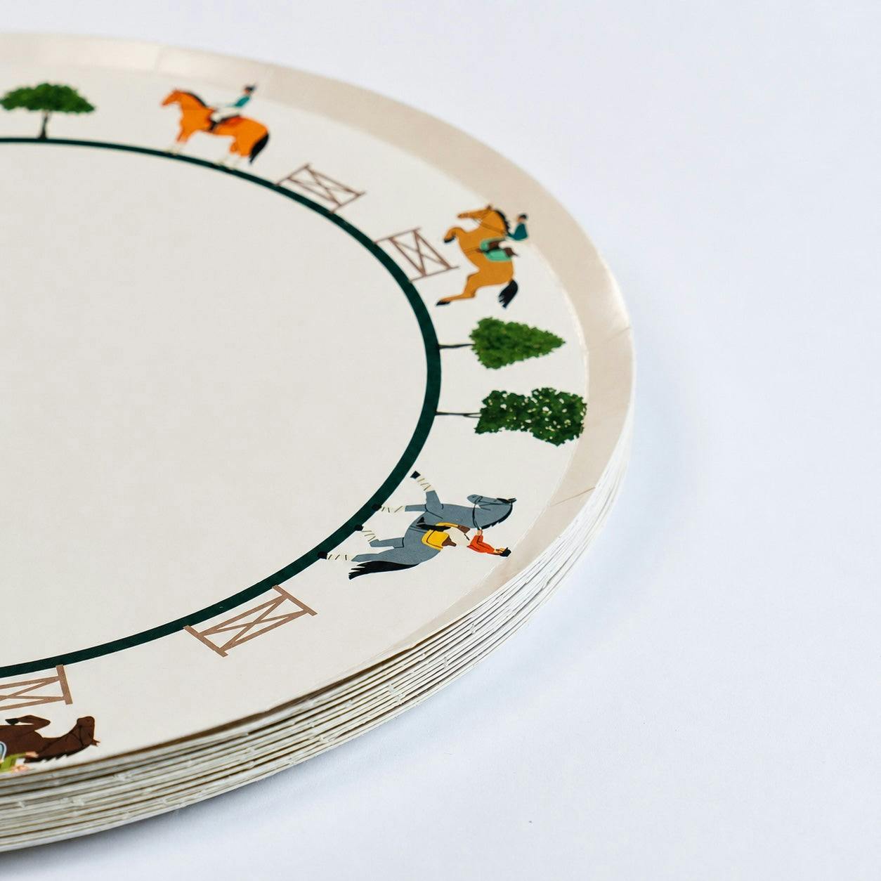 Party Dinner Plates - Equestrian Collection (x 12)