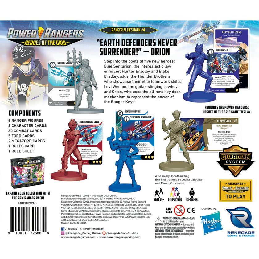 Renegade Game Studios: Power Rangers: Heroes Of The Grid: Allies Pack #4  - Expansion