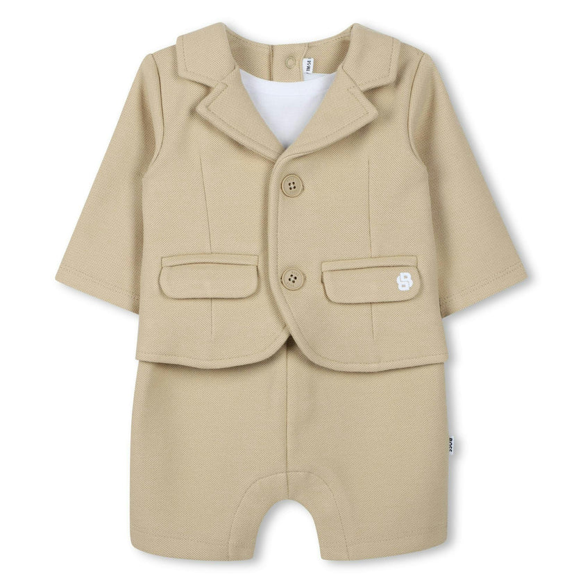 Beige and White Cotton Shortie