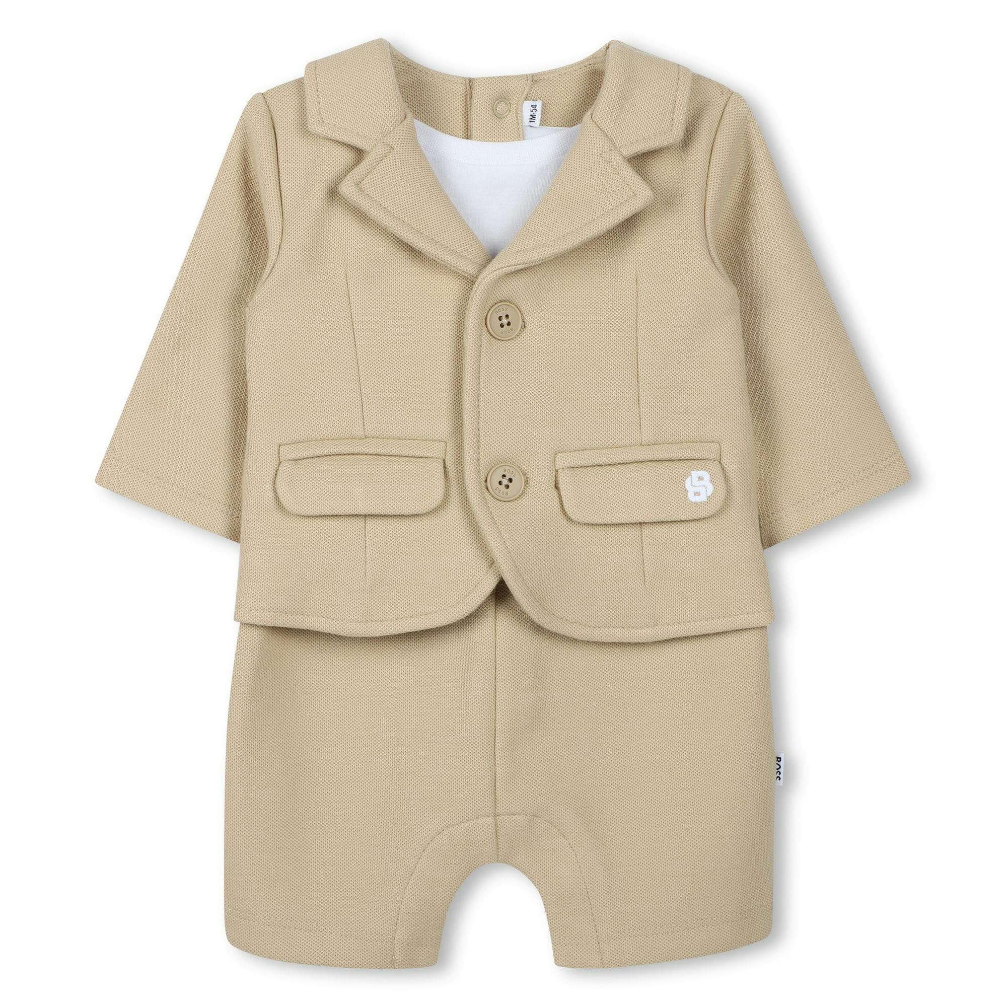 Beige and White Cotton Shortie