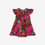 Wild Roses Ruffled Twirl Bodysuit Dress